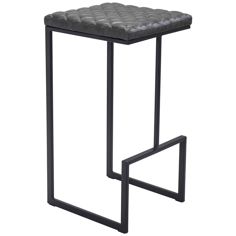 Image 1 Zuo Element 29 1/2 inch Gray Faux Leather Bar Stool