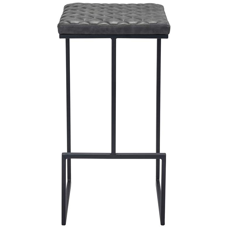 Image 4 Zuo Element 29 1/2" Gray Faux Leather Bar Stool more views