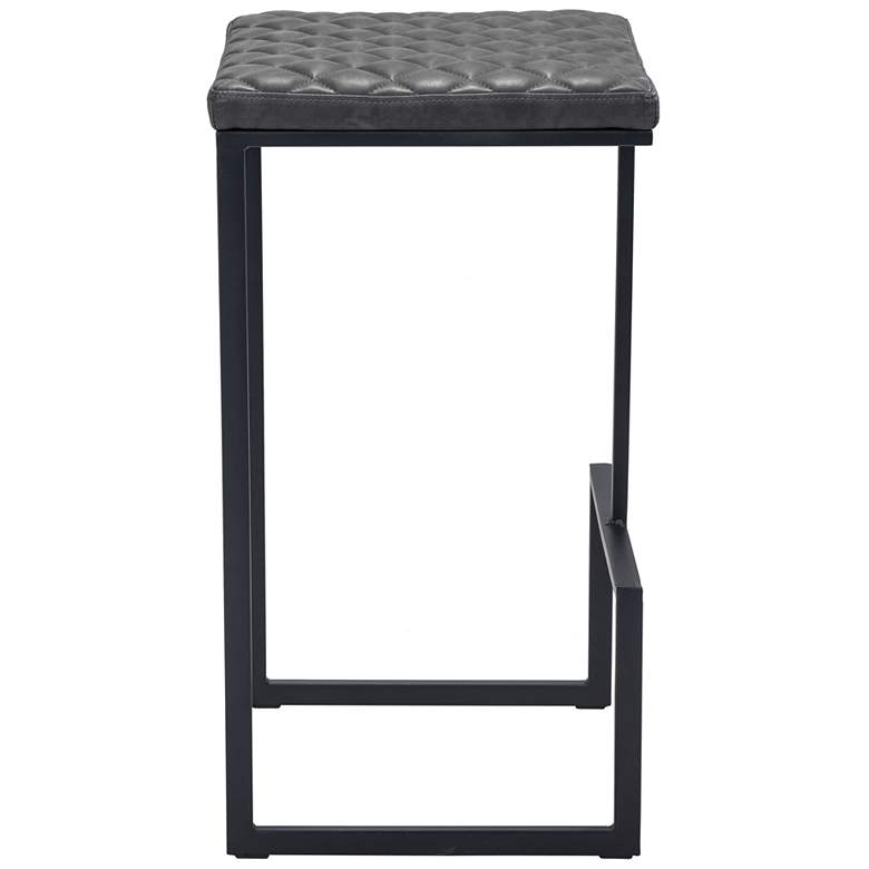 Image 5 Zuo Element 29 1/2" Gray Faux Leather Bar Stool more views
