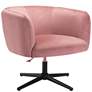 Zuo Elia Pink Velvet Fabric Adjustable Swivel Accent Chair