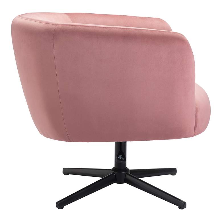 Image 5 Zuo Elia Pink Velvet Fabric Adjustable Swivel Accent Chair more views
