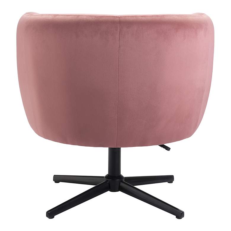 Image 6 Zuo Elia Pink Velvet Fabric Adjustable Swivel Accent Chair more views