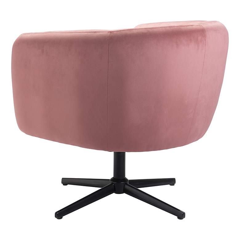 Image 7 Zuo Elia Pink Velvet Fabric Adjustable Swivel Accent Chair more views