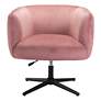 Zuo Elia Pink Velvet Fabric Adjustable Swivel Accent Chair