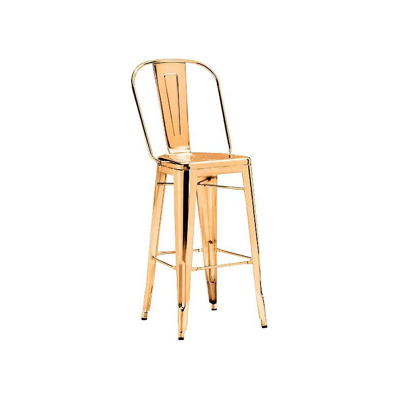 Image 1 Zuo Elio 30 inch Modern Gold Bar Chair