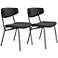 Zuo Ellen Vintage Black Faux Leather Dining Chairs Set of 2