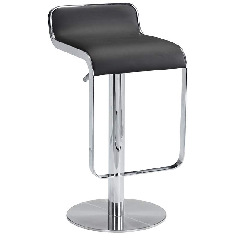 Image 1 Zuo Equino Black Faux Leather Adjustable Swivel Bar Stool
