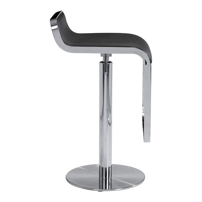 Image 3 Zuo Equino Black Faux Leather Adjustable Swivel Bar Stool more views