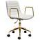 Zuo Eric White Faux Leather Adjustable Swivel Modern Office Chair