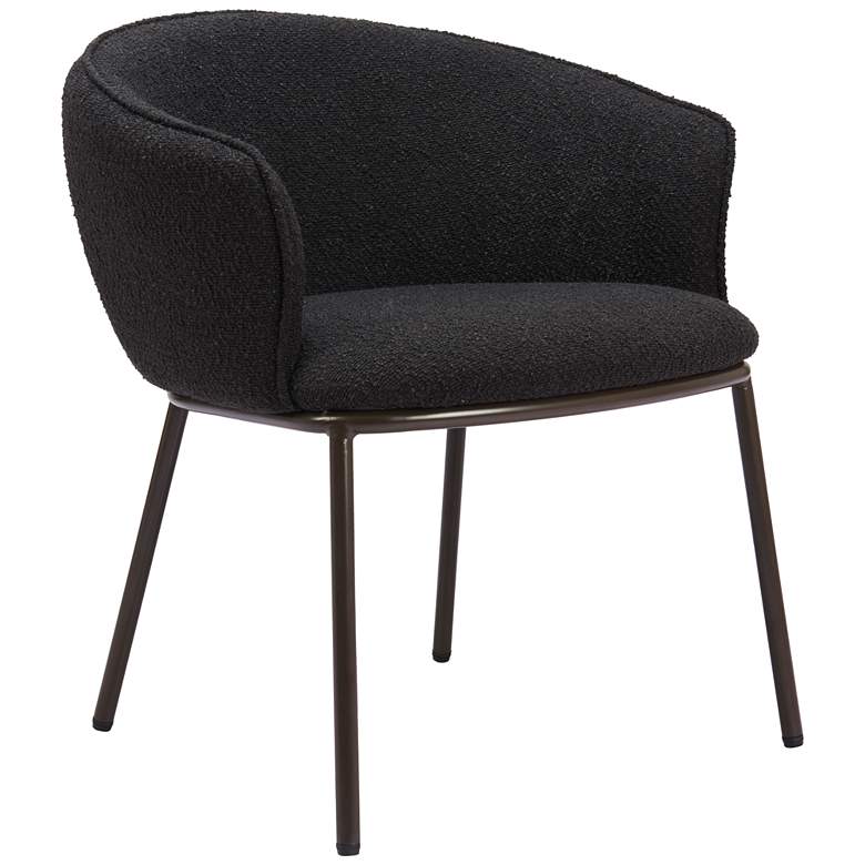 Image 1 Zuo Essen 26 1/2" Wide Black and Bronze Modern Dining Chair