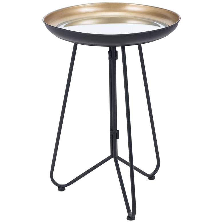 Image 1 Zuo Everly 14 1/4 inch Wide Gold and Black Metal Accent Table