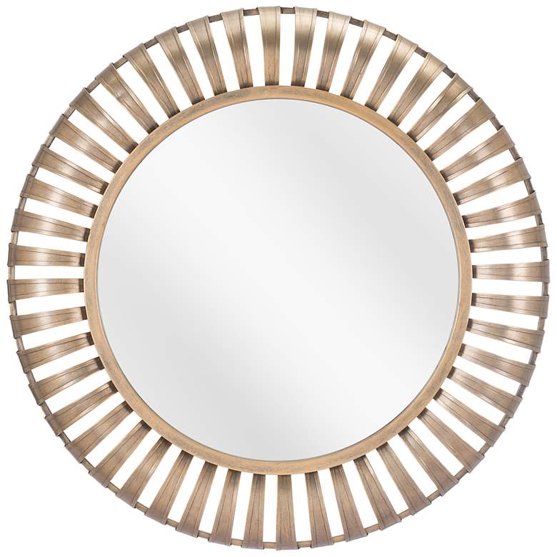 Image 2 Zuo Fallon Gold 26" Round Decorative Wall Mirror