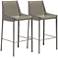 Zuo Fashion 30" Gray Faux Leather Modern Bar Stools Set of 2