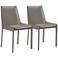 Zuo Fashion Gray Faux Leather Modern Dining Chairs Set of 2