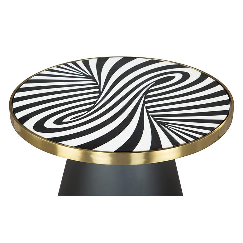 Zuo Fission 18&quot; Wide Black and White Round Side Table more views