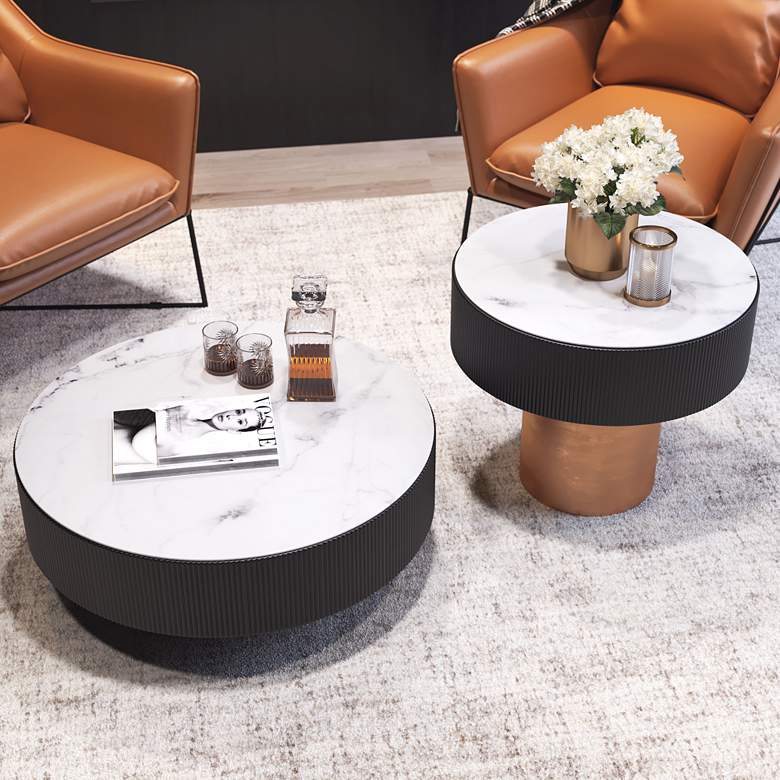 Image 1 Zuo Fletcher 31 1/2" Wide Marble Coffee Tables Set of 2
