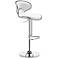 Zuo Fly White Adjustable Contemporary Bar Stool