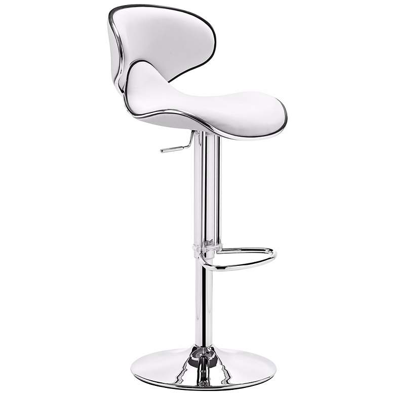 Image 1 Zuo Fly White Adjustable Contemporary Bar Stool
