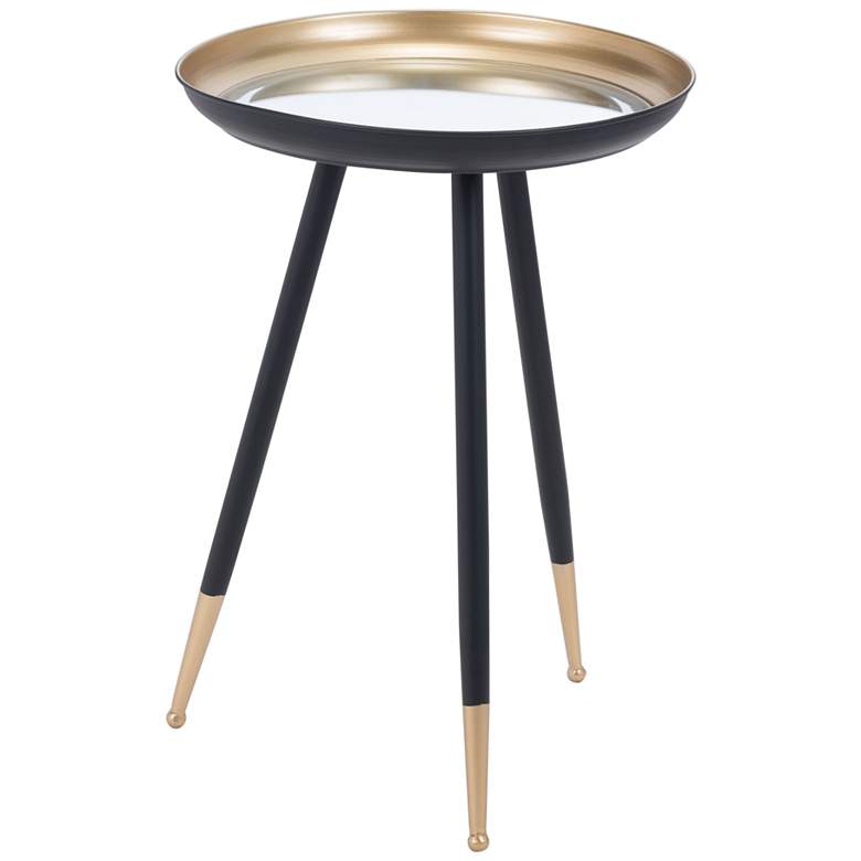 Image 1 Zuo Foley 15 inch Wide Gold and Black Metal Accent Table