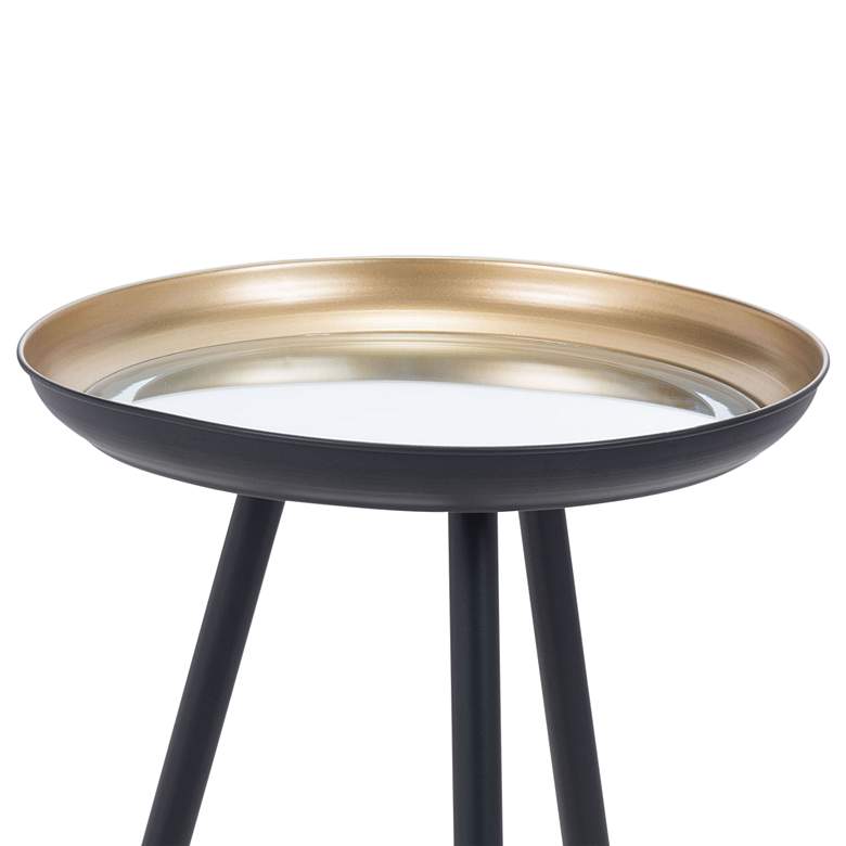 Image 2 Zuo Foley 15 inch Wide Gold and Black Metal Accent Table more views