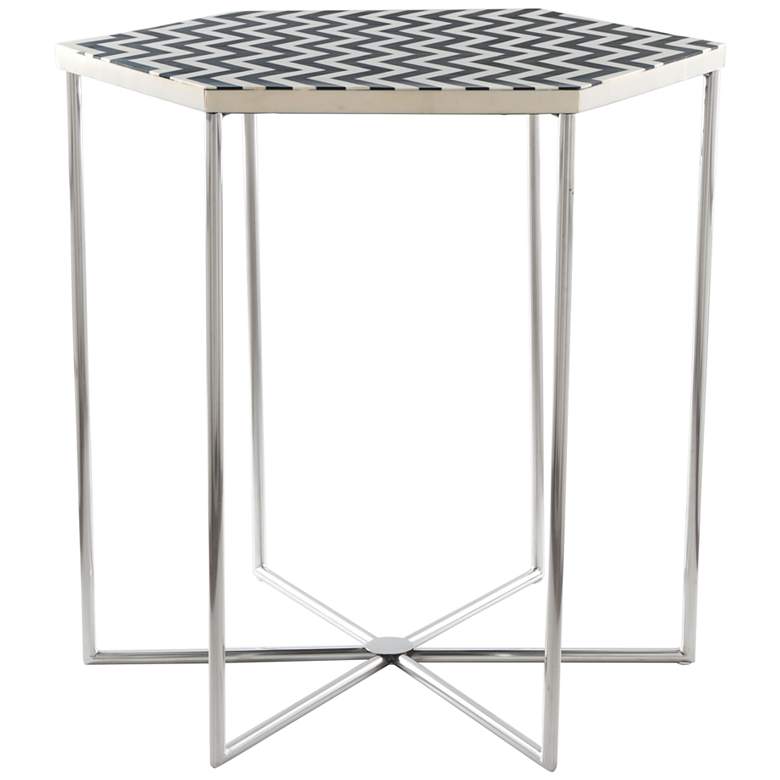 Image 1 Zuo Forma 18 3/4 inch Wide Black and White Round Modern Side Table