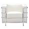 Zuo Fortress White Leather Cube Arm Chair