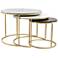 Zuo Franco Gold Metal Marble Nesting Tables Set of 3