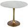 Zuo Fullerton 36" Wide White and Gold Round Modern Dining Table