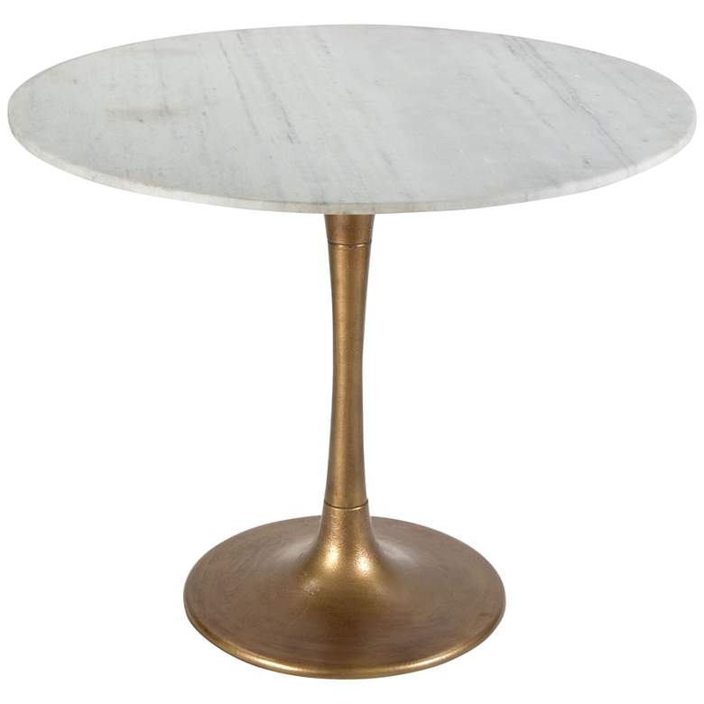 Image 1 Zuo Fullerton 36 inch Wide White and Gold Round Modern Dining Table
