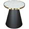 Zuo Fusion 18" Wide White Marble Black Metal Round Side Table