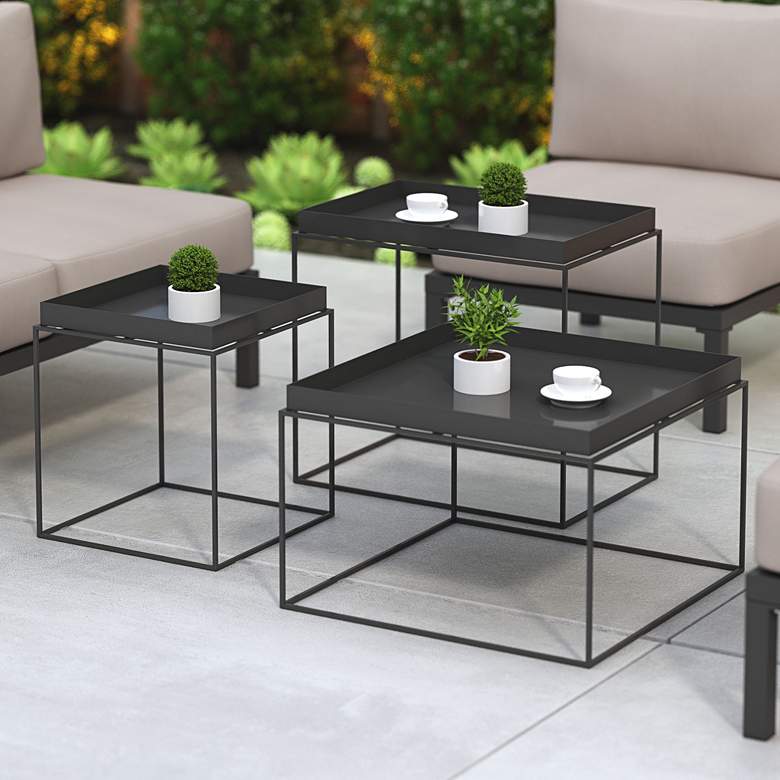 Image 1 Zuo Gaia 23 1/2 inch Wide Black Nesting Tables Set of 3