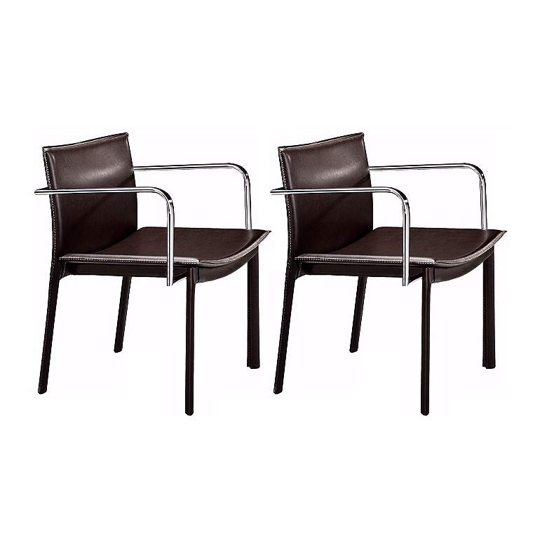 Image 1 Zuo Gekko Black and Chrome Set of 2 Conference Chairs