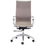 Zuo Glider Taupe Faux Leather High Back Modern Swivel Office Chair