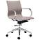 Zuo Glider Taupe Faux Leather Low Back Adjustable Swivel Office Chair