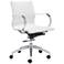 Zuo Glider White Faux Leather Low Back Office Chair