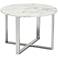 Zuo Globe 24" Wide Stone and Stainless Steel Modern End Table