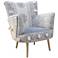 Zuo Goa Blue and White Cotton Fabric Accent Chair