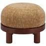 4_Zuo Gome Oatmeal Yellow Polyester Fabric Round Ottoman more views