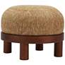 5_Zuo Gome Oatmeal Yellow Polyester Fabric Round Ottoman more views