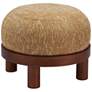 6_Zuo Gome Oatmeal Yellow Polyester Fabric Round Ottoman more views