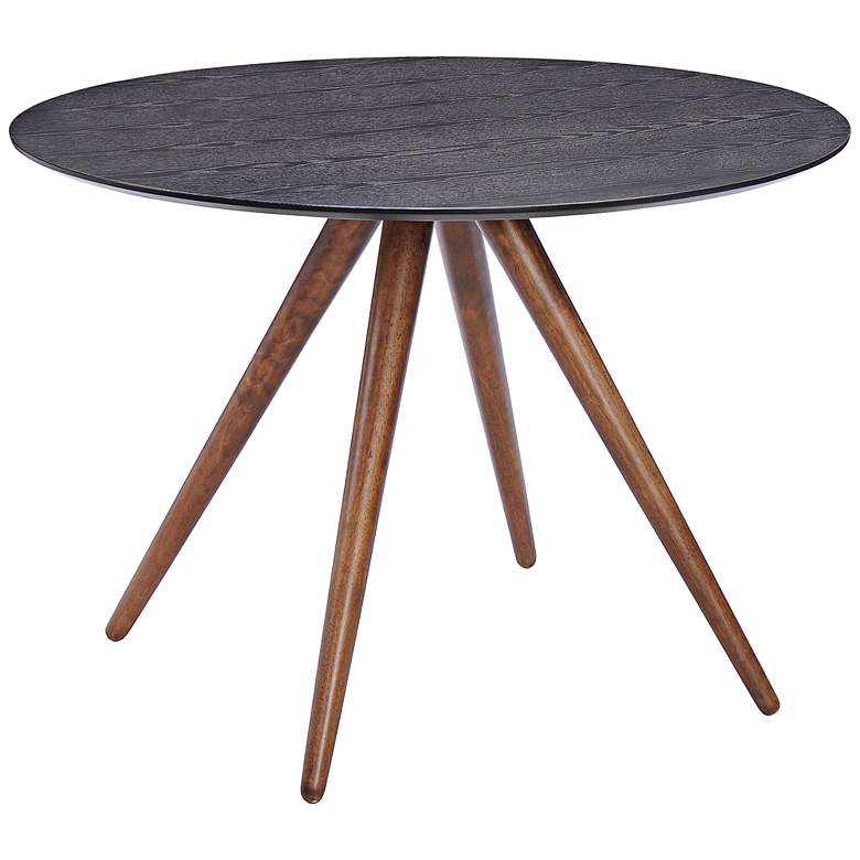 Image 1 Zuo Grapeland Heights Black Top Round Walnut Dining Table