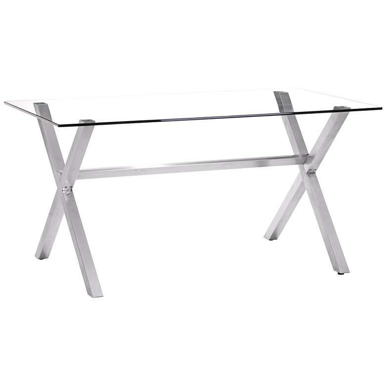 Image 1 Zuo Graphite Clear Glass Modern Dining Table