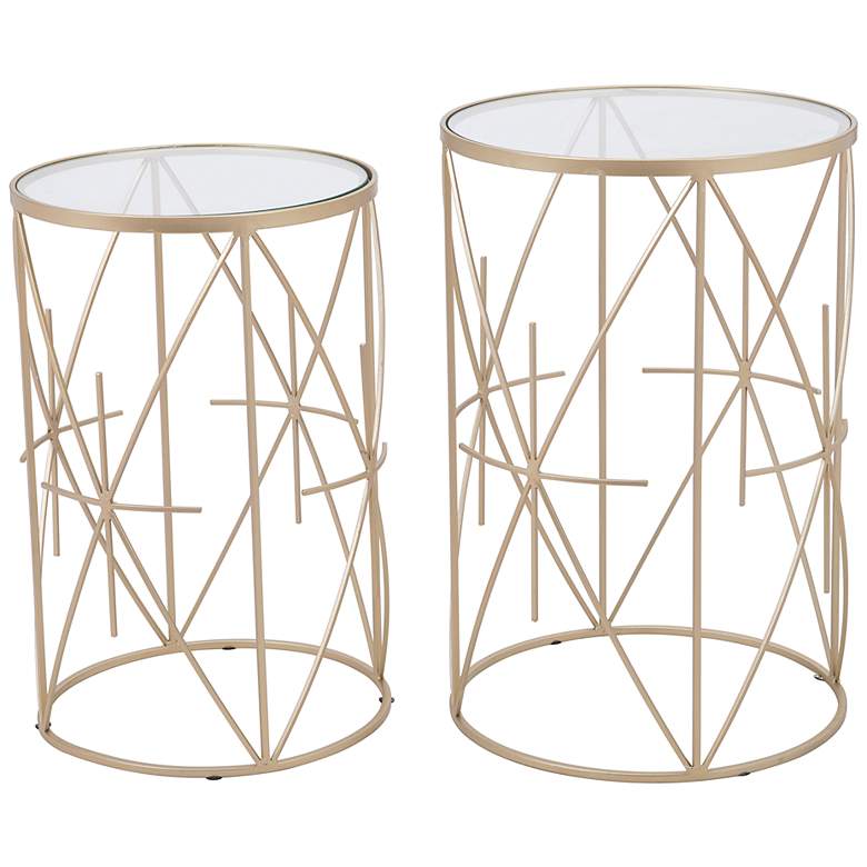 Image 2 Zuo Hadrian Gold 2-Piece Side Tables Set