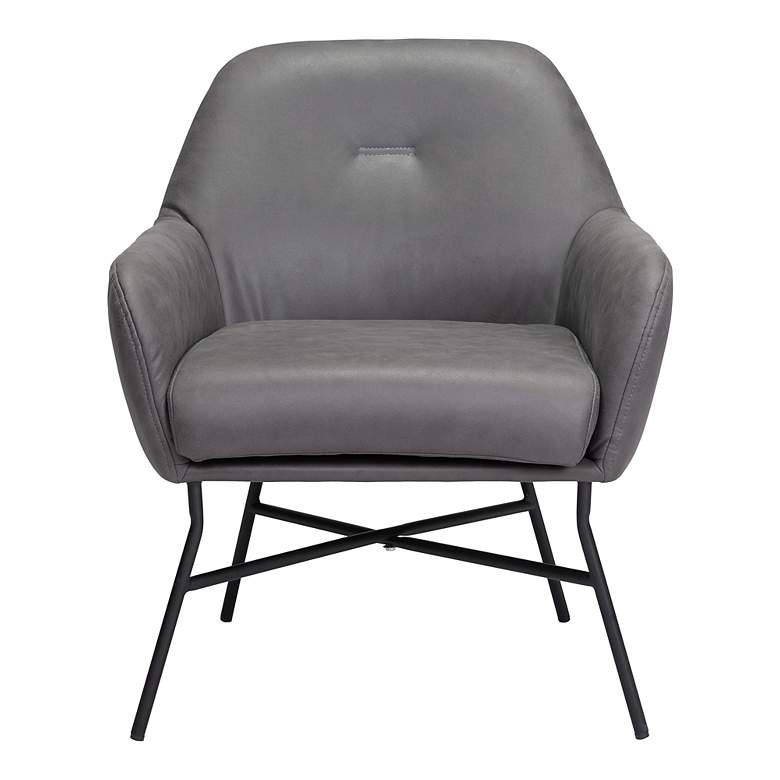 Image 7 Zuo Hans Vintage Gray Fabric Accent Chair more views