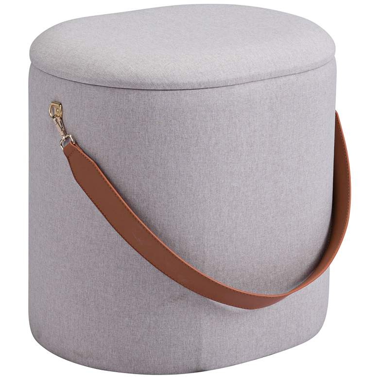 Image 1 Zuo Harriet Beige Round Storage Ottoman