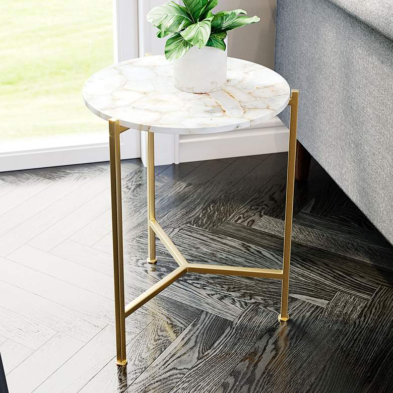 Image 1 Zuo Haru 16 1/2" Wide Gold Side Table