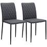 Zuo Harve Gray Faux Leather Dining Chairs Set of 2