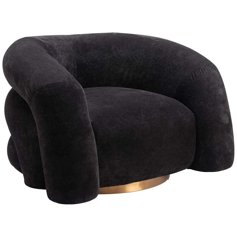Image 1 Zuo Havn 36 1/4" Wide Plush Black Fabric Modern Accent Chair