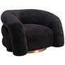 Zuo Havn 36 1/4" Wide Plush Black Fabric Modern Accent Chair