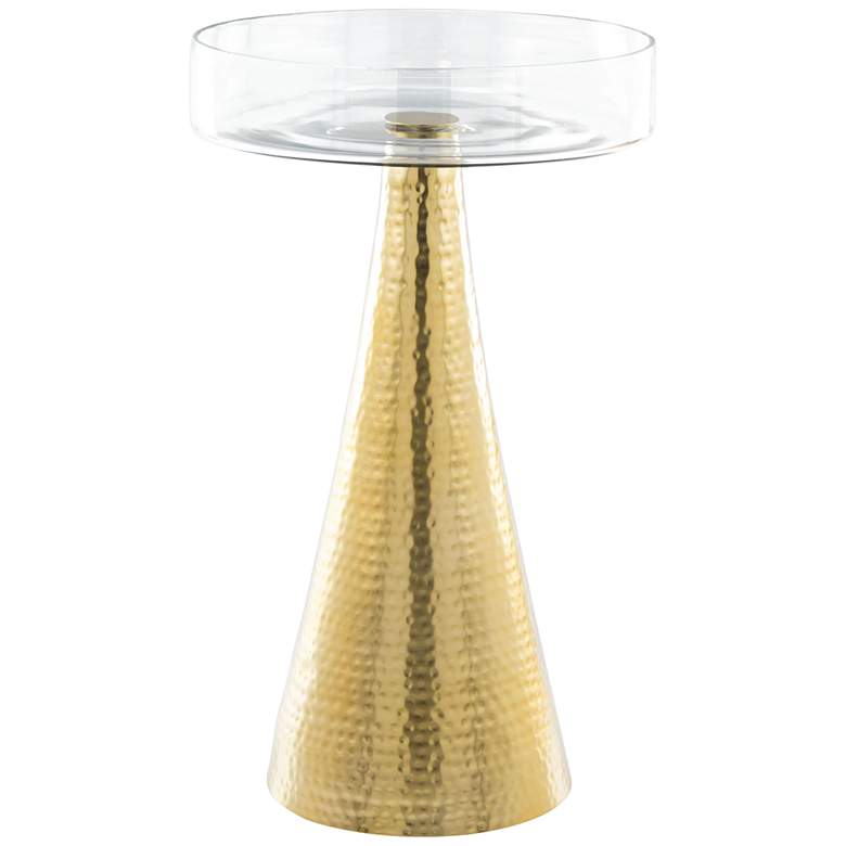 Image 1 Zuo Hendrix 12 1/2 inch Wide Brass Round Modern End Table